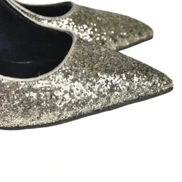 Le Chateau Gold Sequin Heels Sparkly Closed Toe Size 7 - Picture 3 of 12